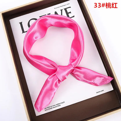 New Solid 60x60cm Square Scarf Single Imitation Silk Bright Light And Satin Performance Scarves Party Gift