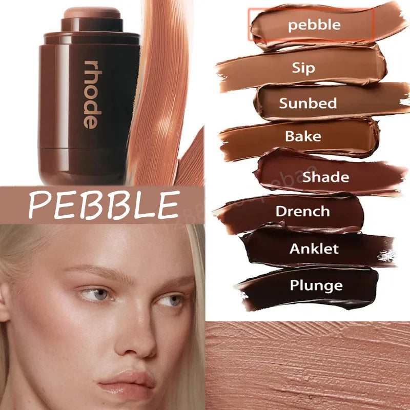 Rhodeskin Contour Stick Waterproof Bronzer Natural Finish Nose & Jawline Contouring Pocket Gift for Women Daily Party Makeup