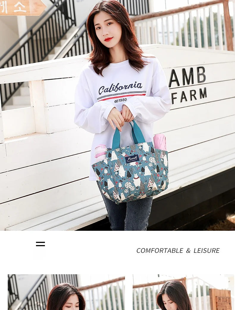 Rilibegan Lunch Bags Handbag Picnic Lunch Bags Bento Box For Family Outdoor Leisure Park Lunch Bag Big Capacity Family Lunch Bag