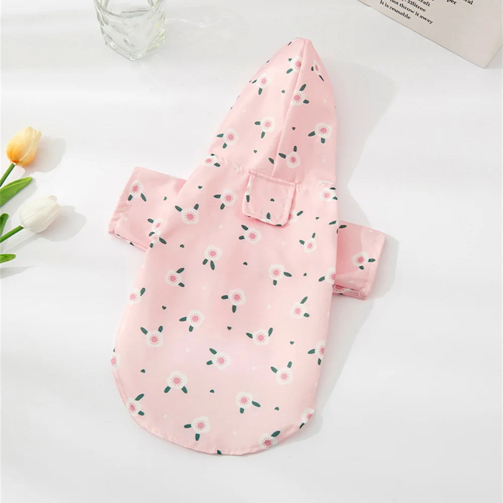 Cartoon Printed Dog Raincoat for Small Dogs Waterproof Pet Clothes Poodle Puppy Pomeranian Raincoats chubasquero para perros
