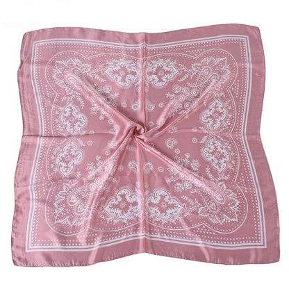 68cm Paisley Small Cashew Flower Scarf for Women Spring and Summer Thin Satin Square Scarf Retro Versatile Headscarf Shawl