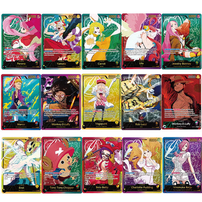 Anime One Piece Game Card English Version Holographic Gilding Jewelry Bonney/Monkey.D.  Luffy/Uta/Chopper Collection Proxy Cards