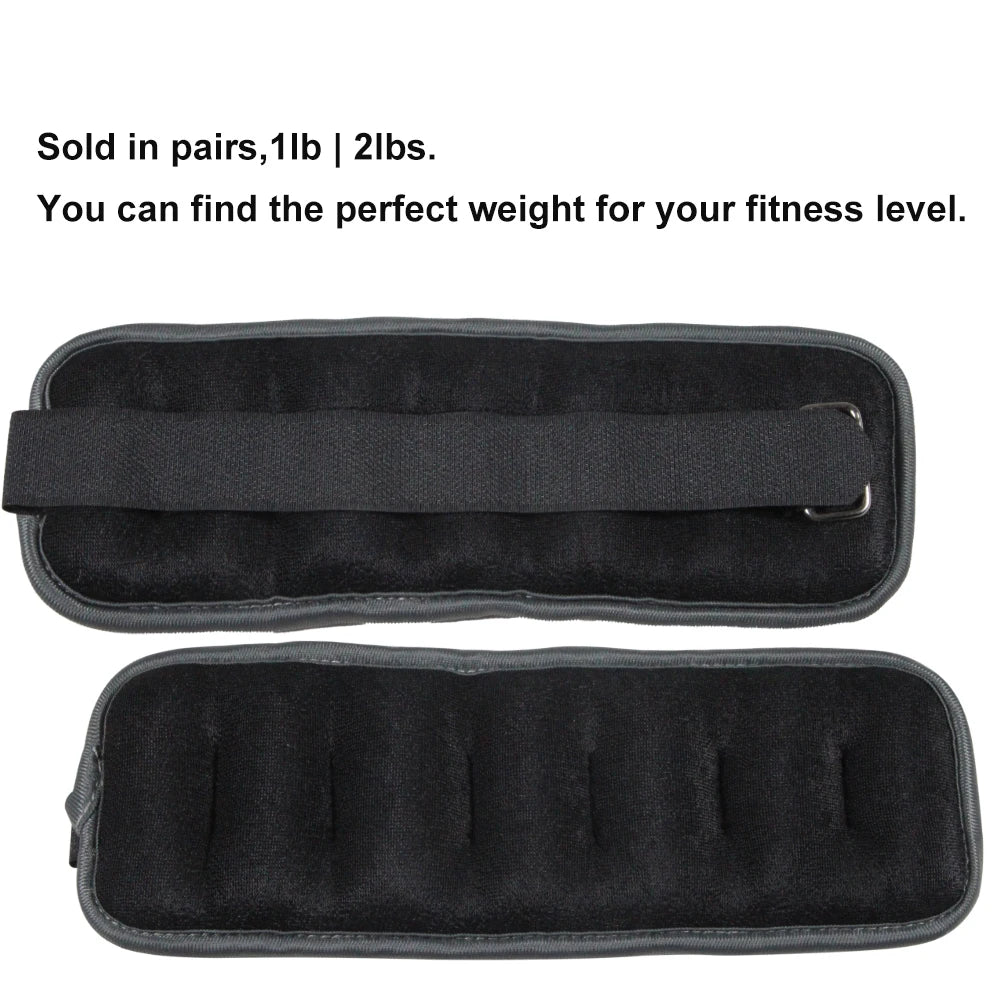 1Pair Adjustable Ankle & Wrist Weights (0.5kg/1kg) - Neoprene Leg Arm Straps for Running, Yoga - Strength Training for Women Men