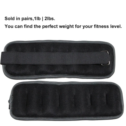 1Pair Adjustable Ankle & Wrist Weights (0.5kg/1kg) - Neoprene Leg Arm Straps for Running, Yoga - Strength Training for Women Men
