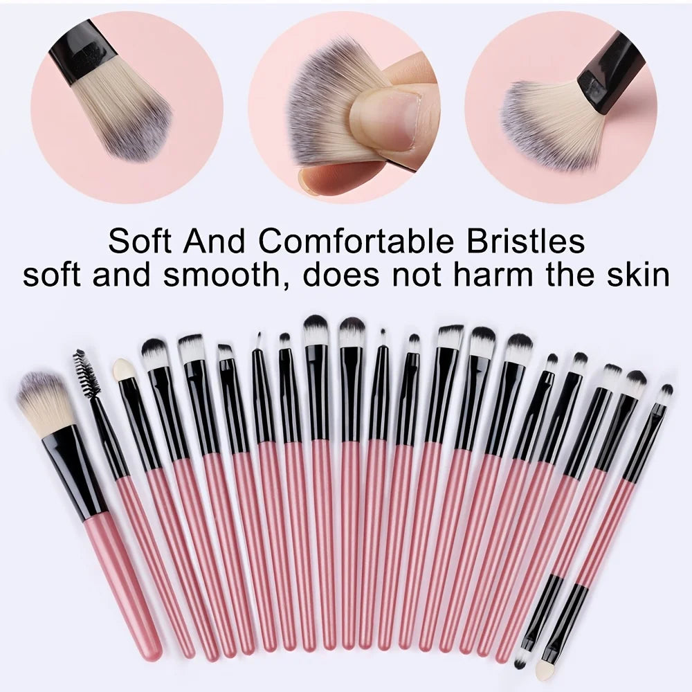 Makeup Brush Set 20Pcs Kit Soft Fluffy Eye Shadow Brushes Cosmetic Foundation Powder Highlighter Blending Beauty Tool Beginners