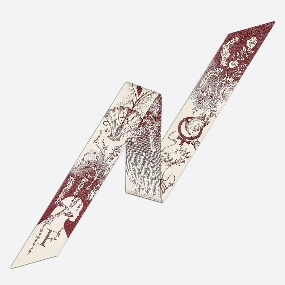 26 Letters Tarot Constellation Bag Scarf Twill Silk Scarves Women New Neckerchief Hair Headbands