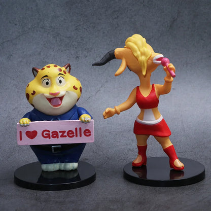 6pcs/set Zootopia Zootropolis Concert Judy Hopps Nick Wilde Cartoon Movie Action Figure Toys Collection Model Cute Doll Gift