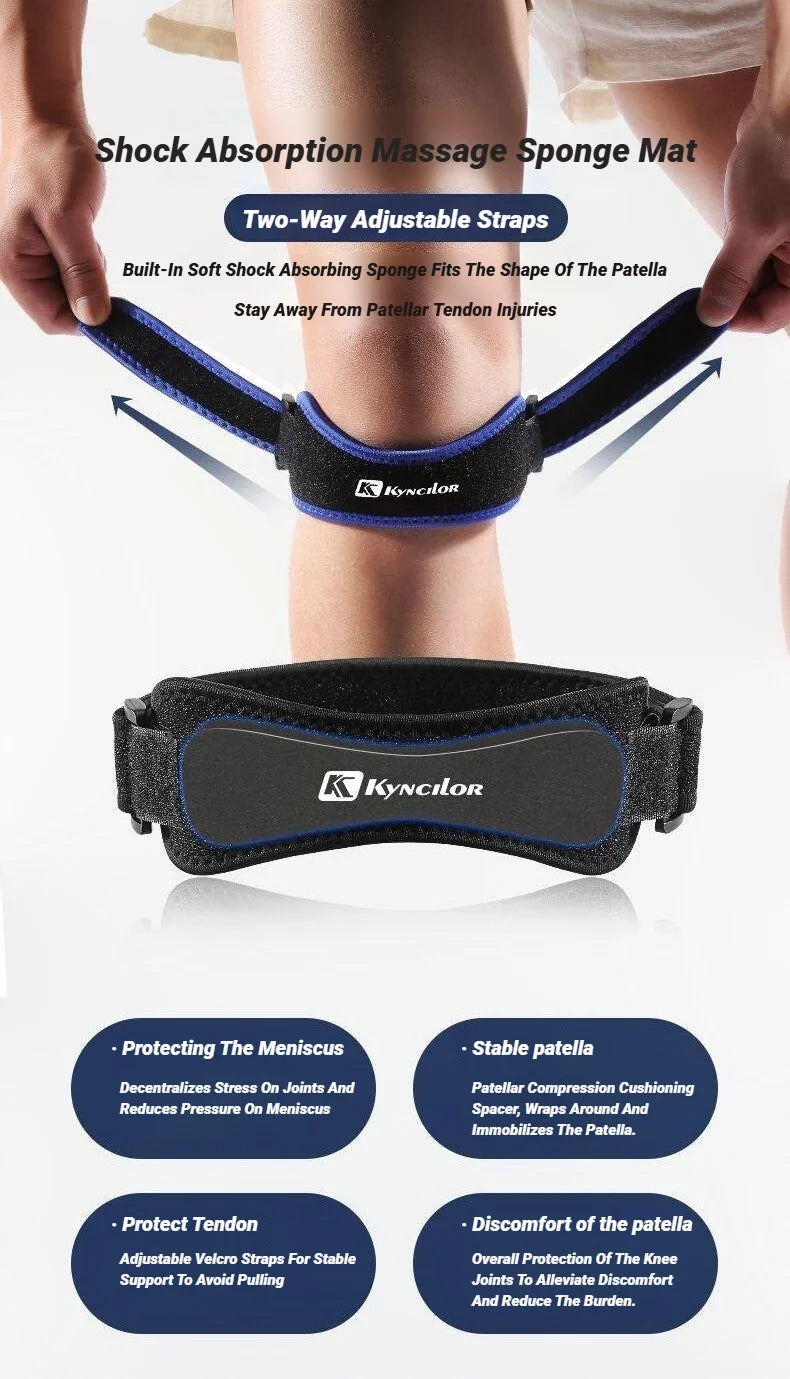 Patella Band Protection Kneecap Knee Tendon Support Strape Brace Adjustable Absorption Compression Pad Basketball