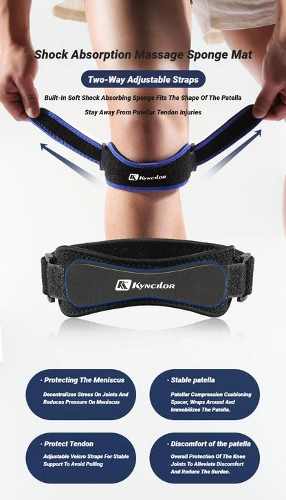 Patella Band Protection Kneecap Knee Tendon Support Strape Brace Adjustable Absorption Compression Pad Basketball