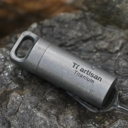 Tiartisan Pure Titanium Sealed Mini Pill Box  Outdoor Travel Waterproof Small Tool Parts Container Multi-Purpose EDC Tool