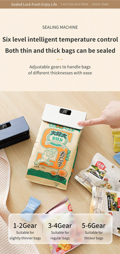 Plastic Bag Sealer Mini Heat Bag Sealing Machine Rechargeable Handheld Food Packaging Heat Sealer Thermal Bags Sealing Machine