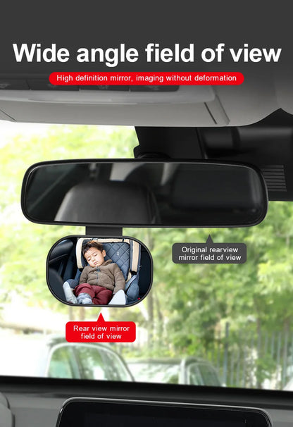 New Car Rearview Mirror Wide View Safety Mirror For Windshield Infant Car Seats Clear Reflection 360-Degree Rotatable Adjustable
