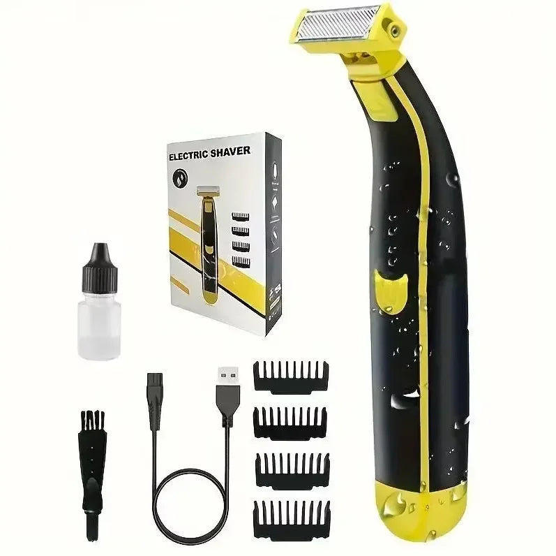 XMSJ Electric Shaver Wet and Dry Razor Double-sided Blade USB Rechargeable Portable Travel T-Shaped Hair Beard Trimmer