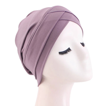 New Women cross muslim hijab inner hat Islamic UnderScarf Arab Wrap Chemo Bandana Muslim Scarf Hijab Bonnet Cap Indian Hat