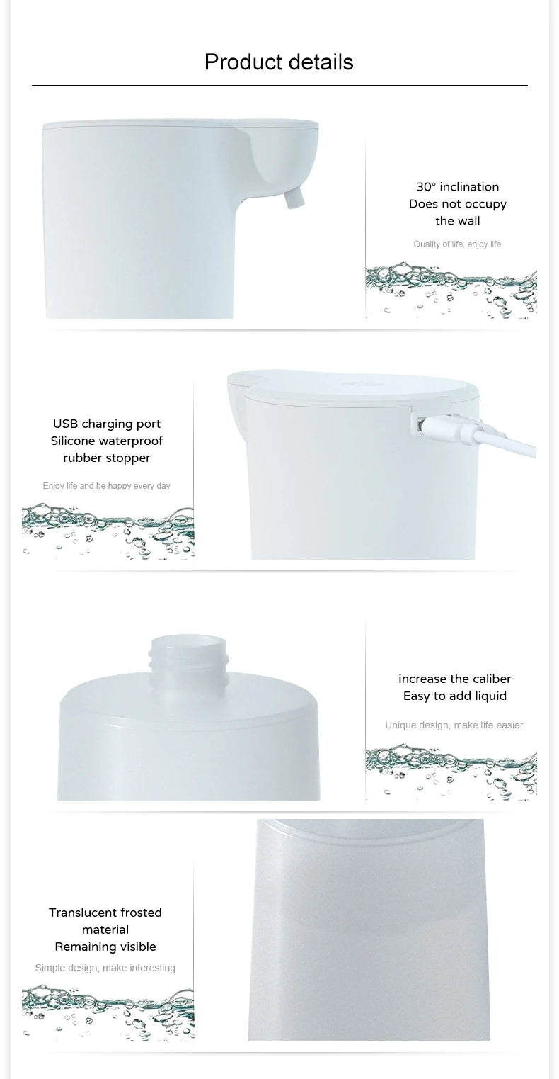 Touchless Smart Infrared Automatic Foam Soap Dispenser USB Induction Hand Cleaning Foam Machine For Kitchen Bathroom