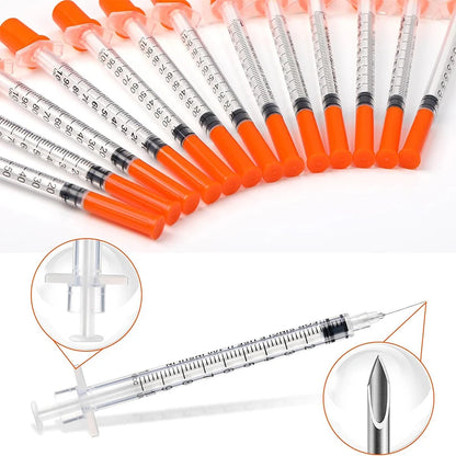 45pcs/20pcs/3pcs 0.5/1ml Disposable Veterinary Syringes with Needles for Pets and Farm Animals