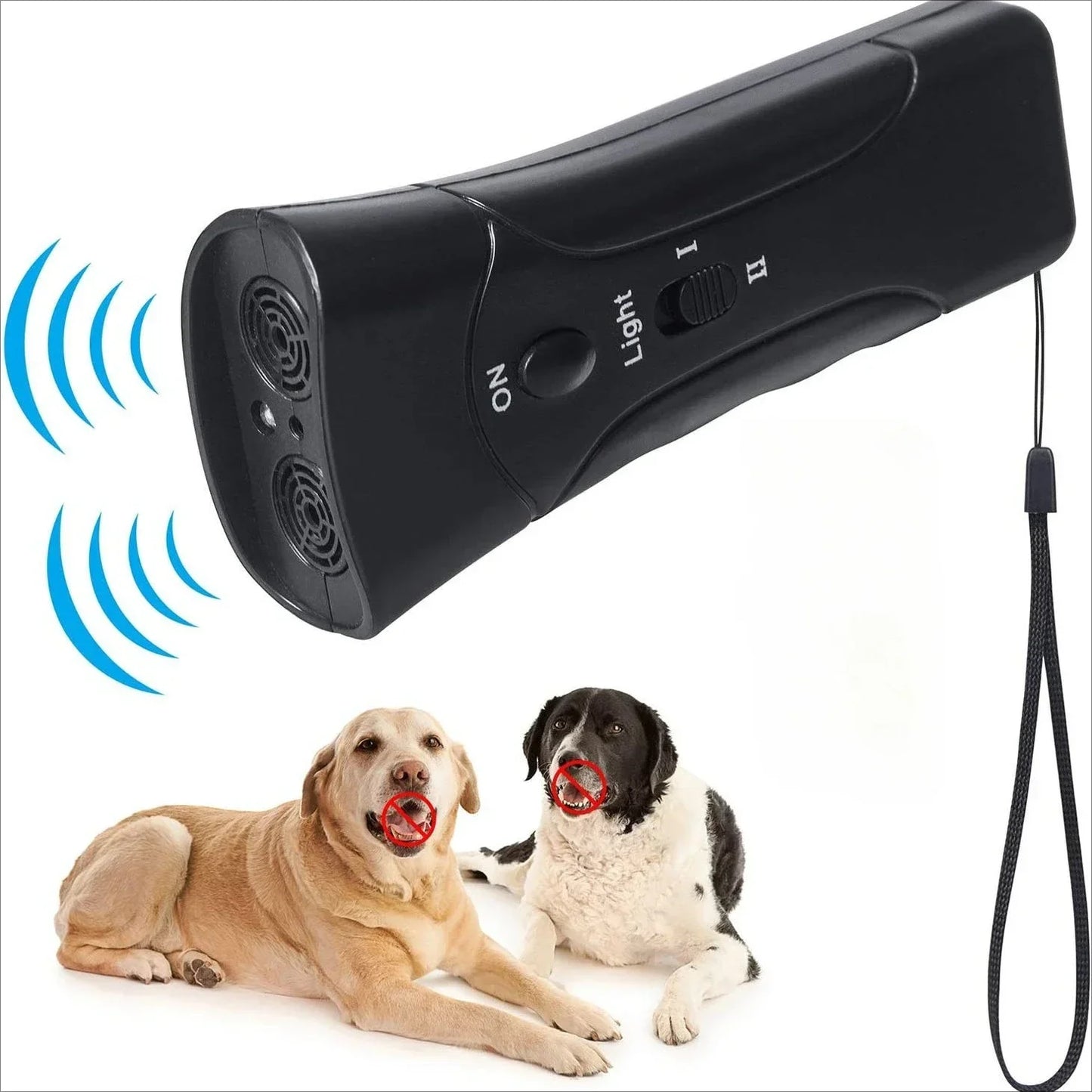 Ultrasonic Dog Bark Deterrent Trainer with LED Light for Pet Training Stop Bark Control Device