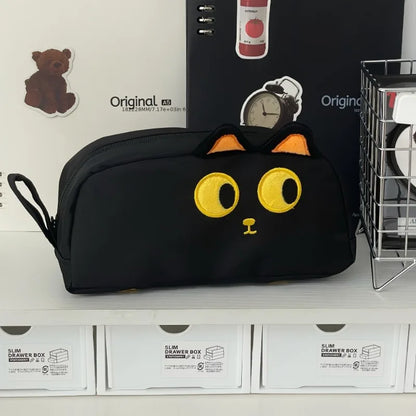 Cute 3D Black Cat Pencil Case-Large Capacity Polyester School Supplies,Cute Cat Lover Gift for Students & Office (Paw Design)
