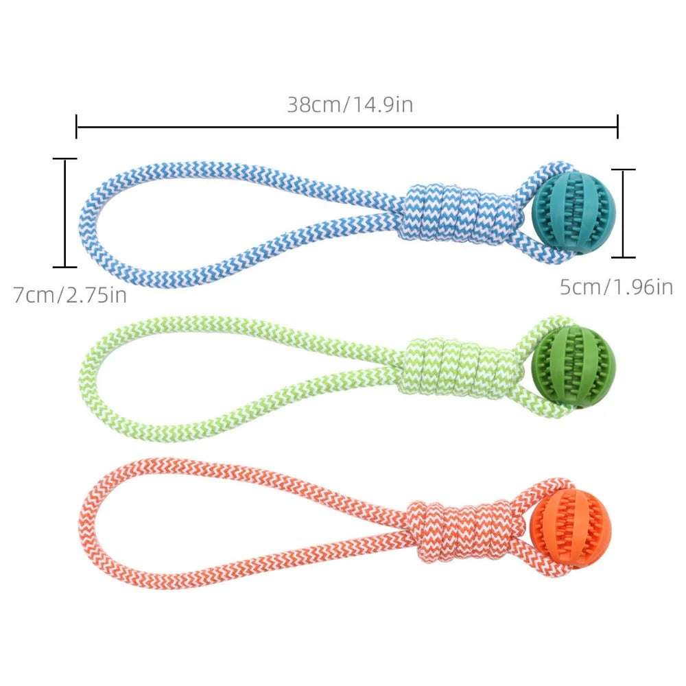 Dog Hollow Ball Toy Rubber Chew Toys for Dogs Cleaning Teeth Molar Bite Resistant Toy with Bell Puppy Training Game