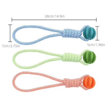 Dog Hollow Ball Toy Rubber Chew Toys for Dogs Cleaning Teeth Molar Bite Resistant Toy with Bell Puppy Training Game