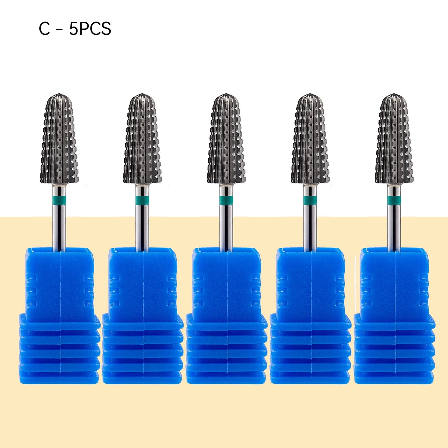 5 In 1 Tungsten Carbid Nail Drill Bits Milling Cutter For Remove Nail Polish UV Gel Tapered Safety End Cut Manicure Tools Golden