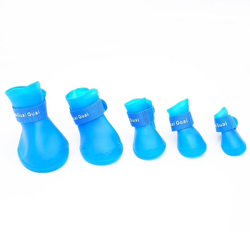 Pet silicone rain shoes anti-dirty non-slip waterproof dog shoes soft bottom footwear small dogs cats teddy Shoes
