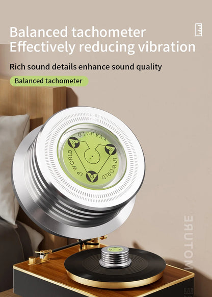 YYAUDIO Universal 50Hz LP Vinyl Record Player Disc Turntable Stabilizer with Level Aluminum Alloy Weight Clamp Music Player