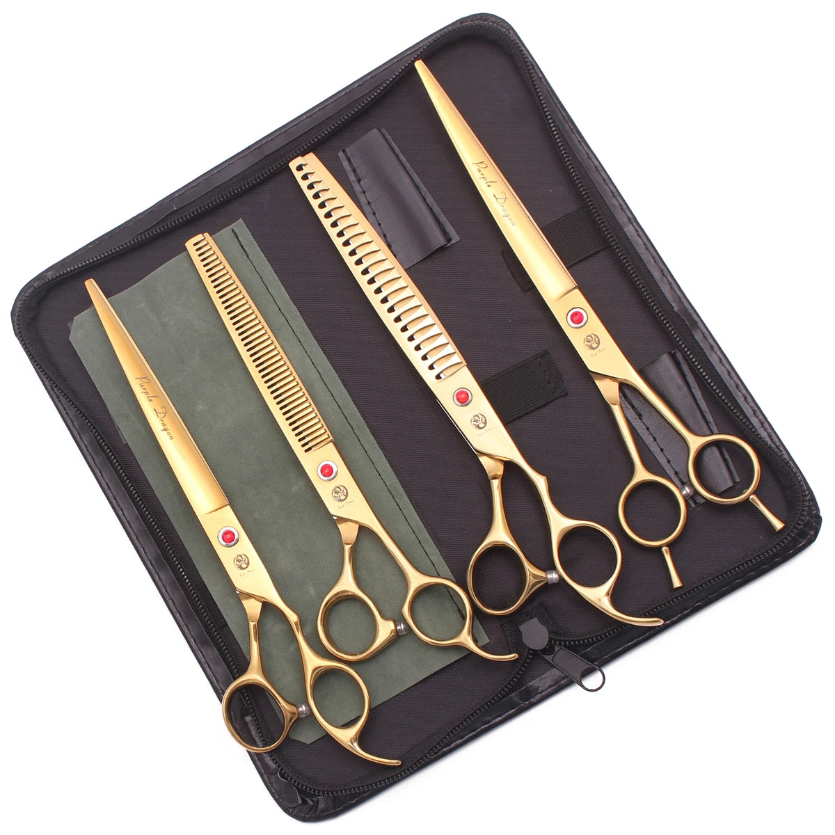 Dog Grooming Scissors Purple Dragon Stainless Gold Professional Dog Shears Scissors To Cut Dog Hair Pet Curved Shears Z3005A