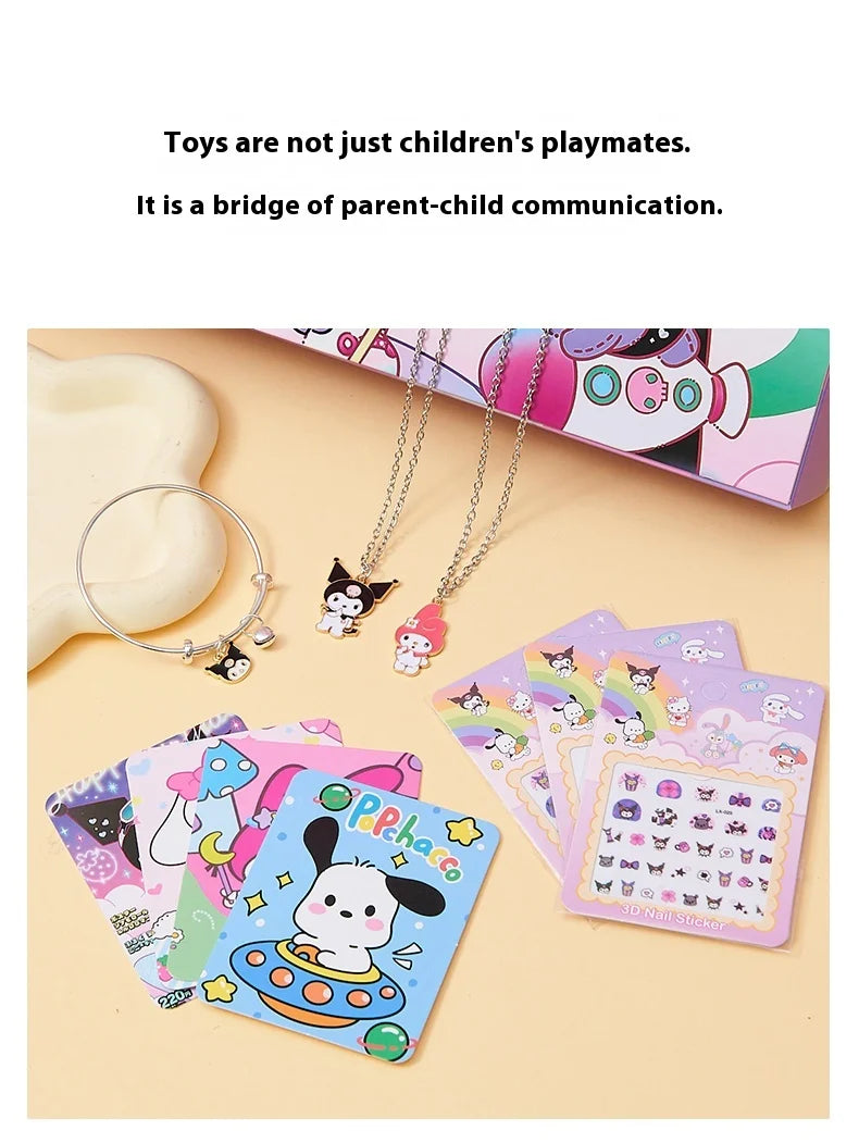 Cute Kuromi Cinnamoroll Melody Christmas Advent Calendar Kawaii Random Figure Ornament Anime Cartoon Keychain Kids Toy Gift