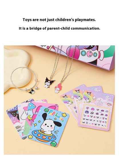 Cute Kuromi Cinnamoroll Melody Christmas Advent Calendar Kawaii Random Figure Ornament Anime Cartoon Keychain Kids Toy Gift