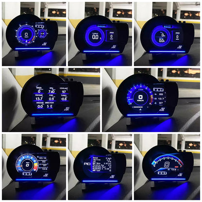 Newest A501 Car Head Up Display OBD2 Smart Car HUD Turbo Gauge Digital Odometer Security Alarm Water&Oil Temp RPM Auto Meter