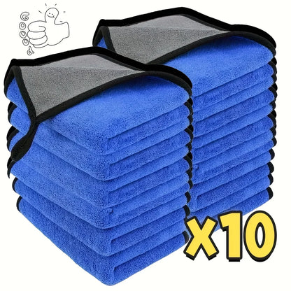1/2/3/6/10pcs 30X60cm Microfiber Car Cleaning Towels Soft Quick Drying for Windows Mirrors Wiping Rags Double Layer Wash Cloth