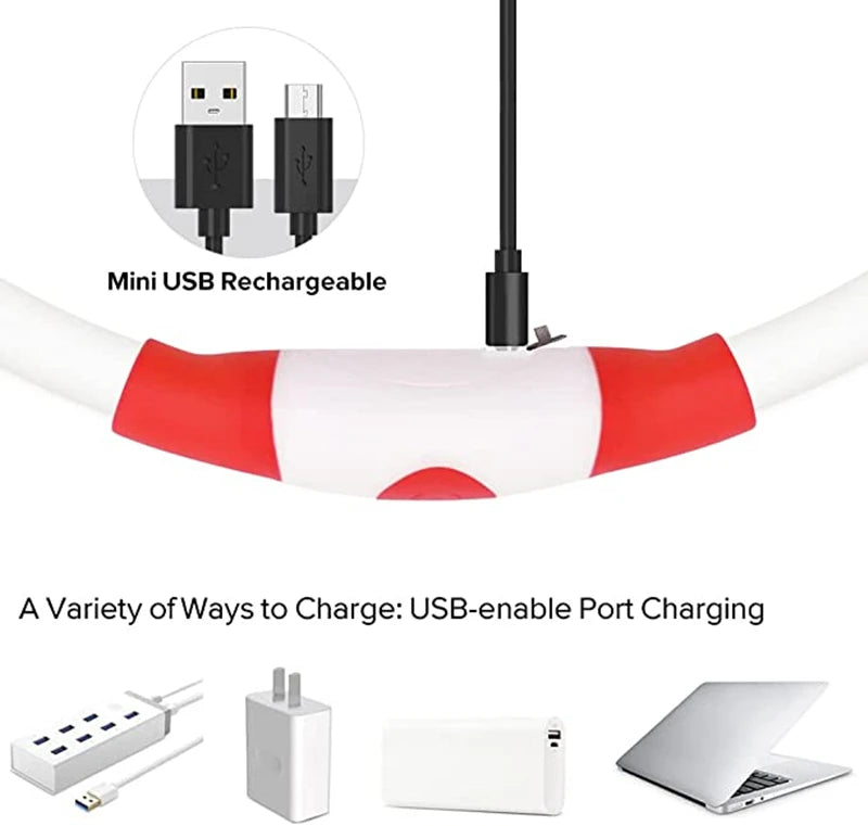 USB Charging Necklace Led Luminous Dog Collar Light , Flashing DIY Glowing Safety Anti Lost Cat Dogs Collar Accessories Supplies