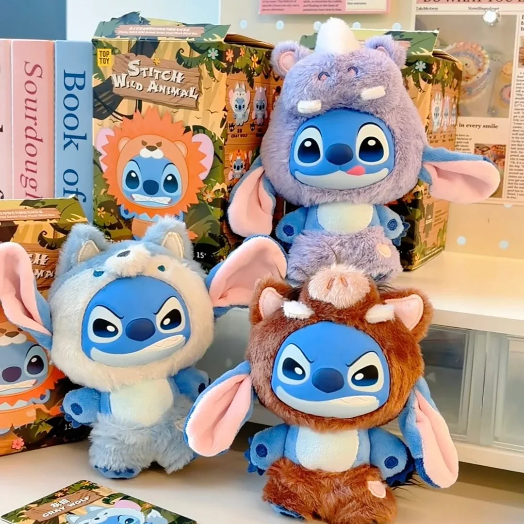 NEW Disney Stitch Wild Animal Series Blind Box Plush Dolls Pendant Cute Doll Ornament Mystery Box Surprise Toys Gifts