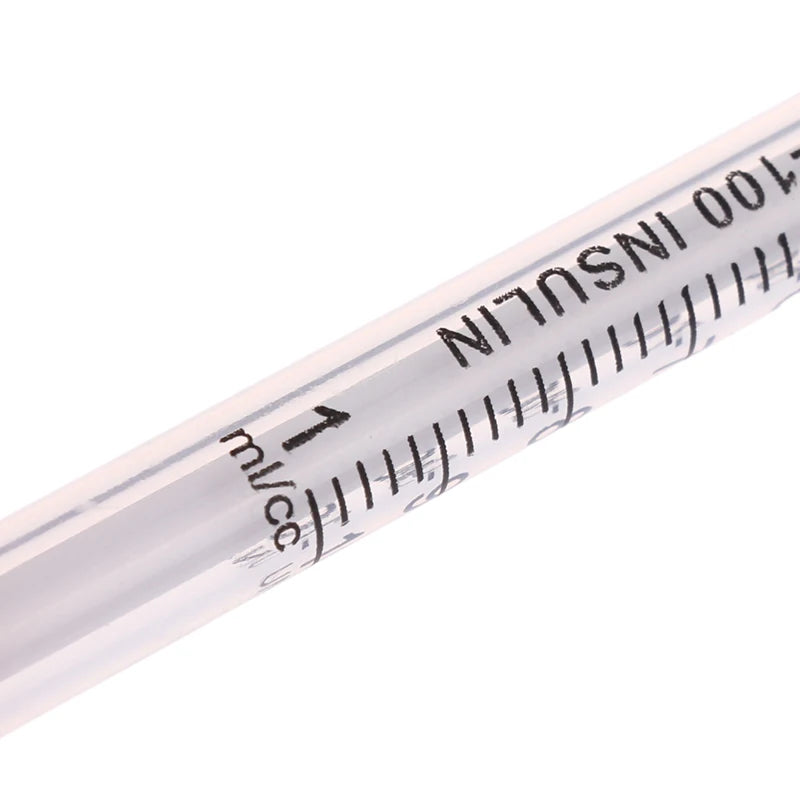 5Pcs 0.3/0.5/1ML Disposable Plastic Veterinary Syringe Orange Cap Sterile Insulin Syringe With Needles For Pet Farm Animal