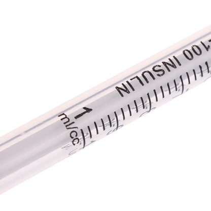 5Pcs 0.3/0.5/1ML Disposable Plastic Veterinary Syringe Orange Cap Sterile Insulin Syringe With Needles For Pet Farm Animal