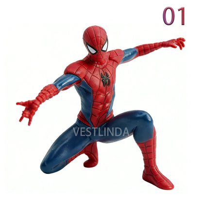 1/4PCS Superhero Spiderman Marvel Model 7-9 cm Action Doll Mini Avengers Toy Collection Ornaments Around Game Christmas Surprise