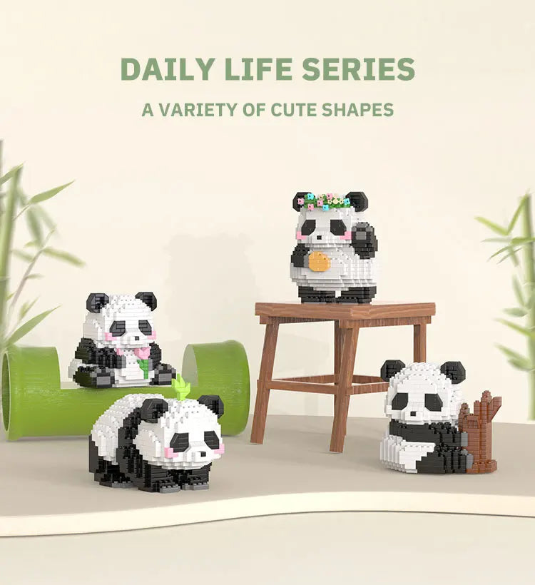 Cute Panda Micro Building Blocks Microparticle Animal Huahua Doll Building Block Brick Toys for Children Girls Birthday Gifts