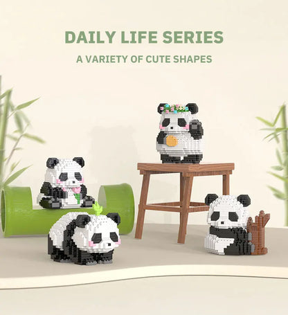 Cute Panda Micro Building Blocks Microparticle Animal Huahua Doll Building Block Brick Toys for Children Girls Birthday Gifts