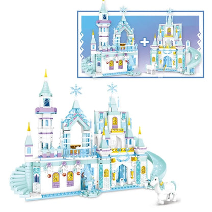 Friends Princess Luxury Ice Castles Building Blocks Playground House Movies Bricks Classic Figures Set Toy for Girls DIY Gift