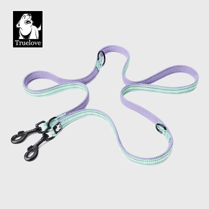 Truelove 7 In 1 Multi-Function Adjustable Dog Lead Hand Free Pet Training Leash Reflective Multi-Purpose Dog Leash Walk 2 Dogs