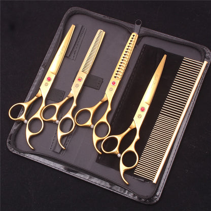 Pet Grooming Scissors Purple Dragon Japan Stainless Pink Curved Scissors For Dogs Dog Thinning Scissors Pet Chunker Shears Z3003