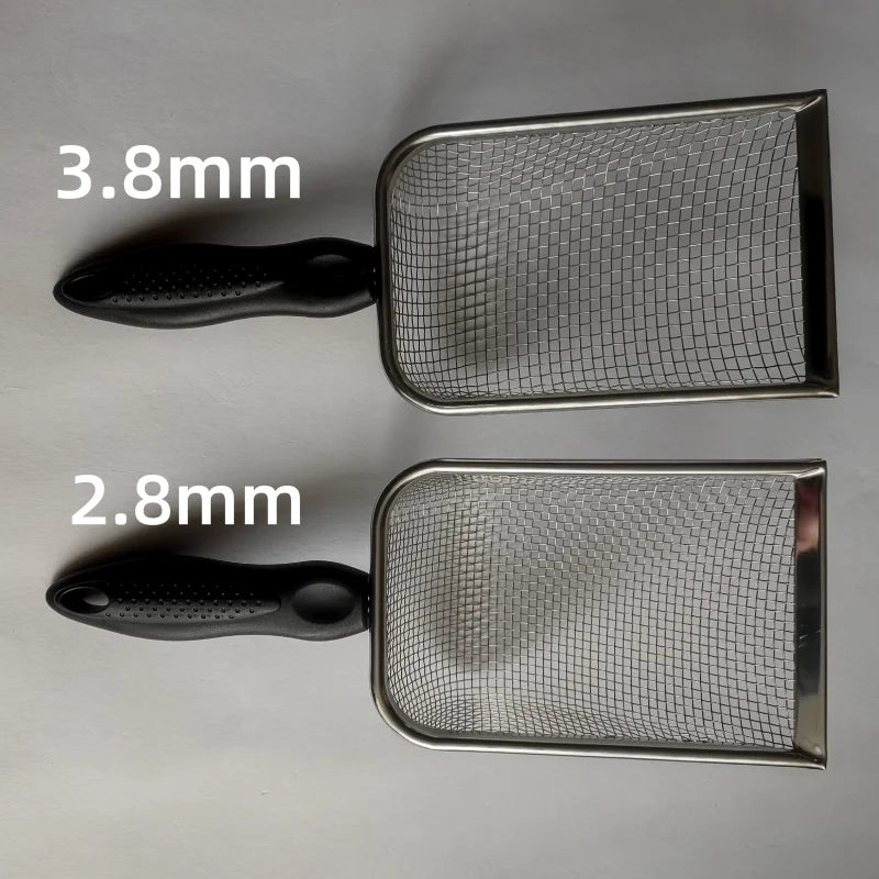 Cat Litter Shovel Stainless Steel Reptile Sand Substrate Shovel Clean Up Feces Fine Mesh Sifter For Bedding Cat Litter Scoop