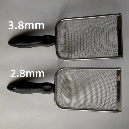 Cat Litter Shovel Stainless Steel Reptile Sand Substrate Shovel Clean Up Feces Fine Mesh Sifter For Bedding Cat Litter Scoop