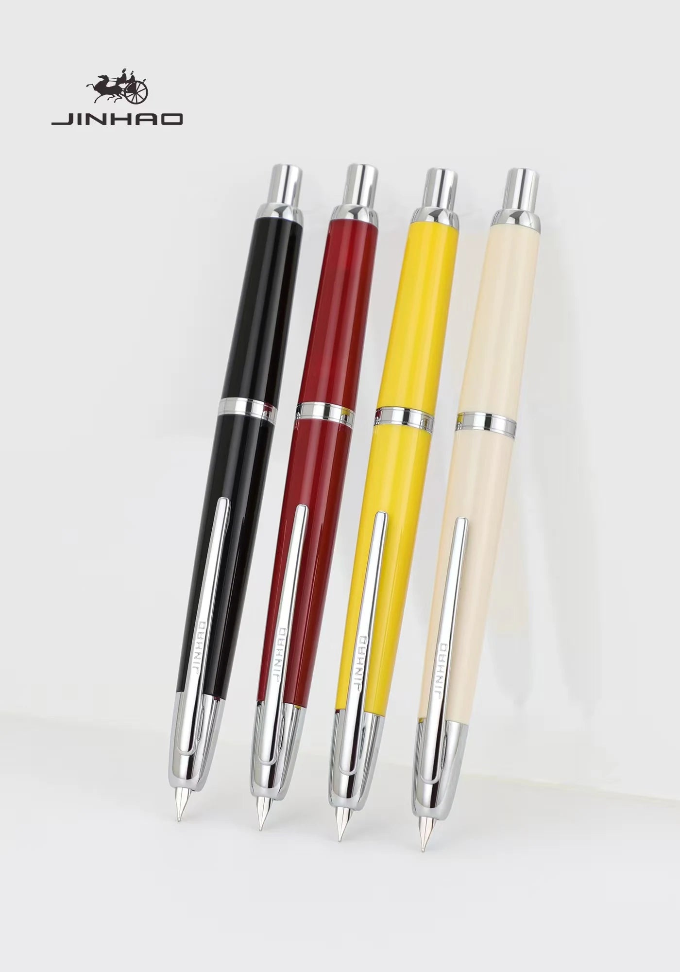 Jinhao 20 Press Retractable Fountain Pen EF/F Nib with Converter Resin Writing Gift Pen