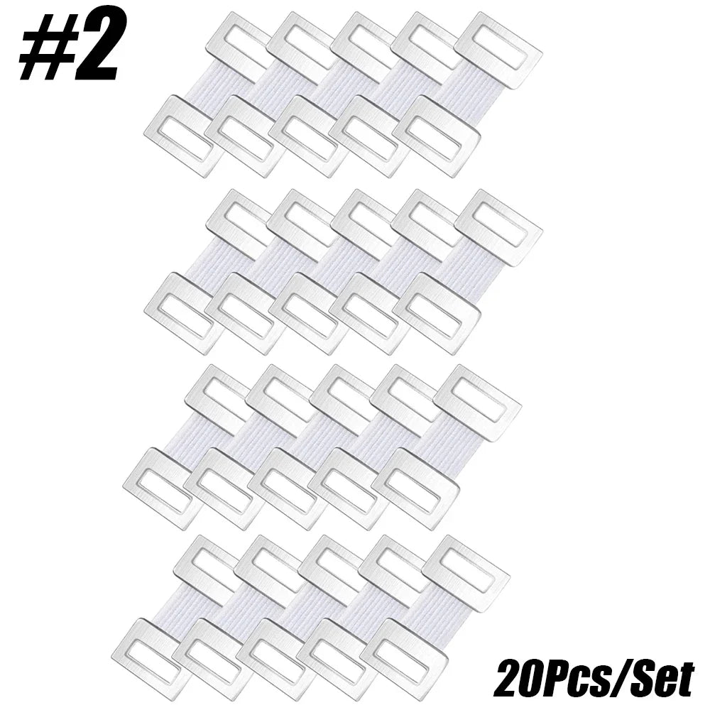 10/20/30Pcs Replacement Elastic Bandage Wrap Stretch Metal Clips Fixation Clamps Hooks First Aid Kit for Sport White/Coffee