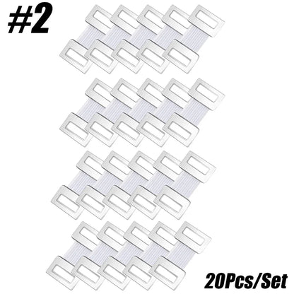 10/20/30Pcs Replacement Elastic Bandage Wrap Stretch Metal Clips Fixation Clamps Hooks First Aid Kit for Sport White/Coffee