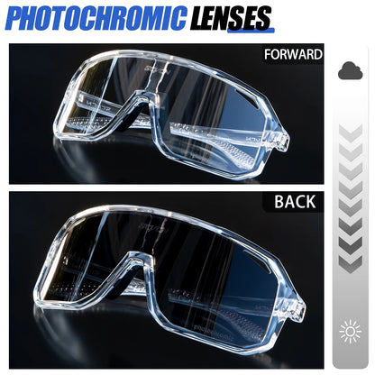 SCVCN Men Bike Photochromic Glasses Cycling Sunglasses for Women Sports Running MTB Biking Eyewear Road Mountain Bicycle Goggle