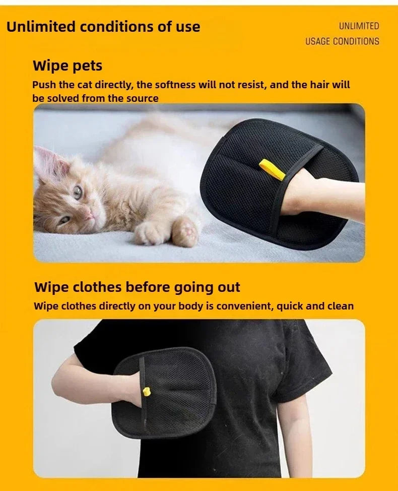 Efficient Pet Hair Cleaning Gloves Depilation Brushing Tools For Dog Cat Grooming Soft Brush Removes Hair From Sofa Carpet