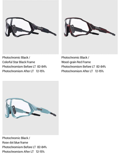 SCVCN Photochromic Cycling Sunglasses Outdoor Sports Running Drving Glasses Road MTB Bicycle Goggles  UV400 Safety Bike Eyewear